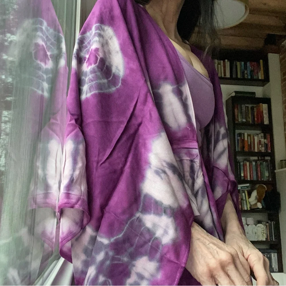 Free People Purple tie dye Kimono - Picture 5 of 12